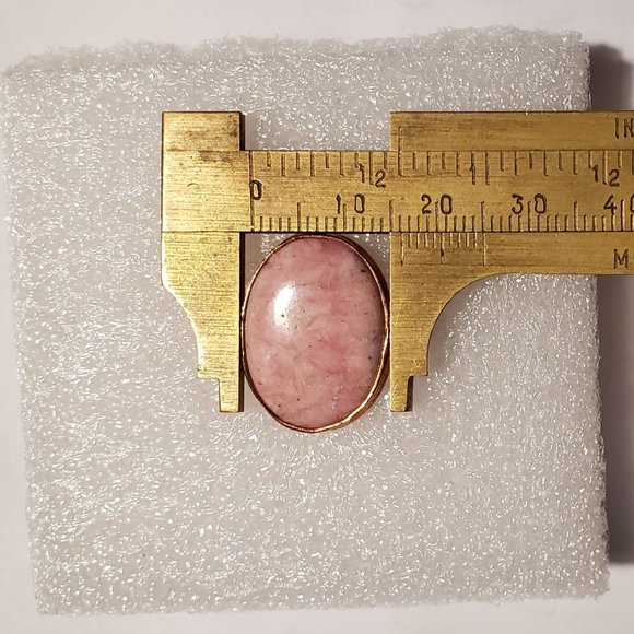 Sz 10 Natural Pink RHODOCHROSITE Ring in solid Copper Artisan Made - Picture 10 of 14